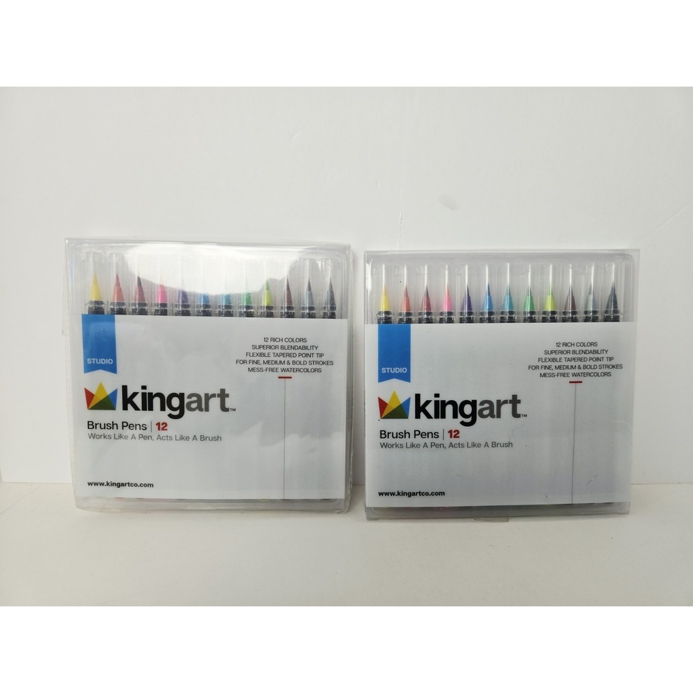 Kingart set of 12 NEW Studio Brush Pens x2